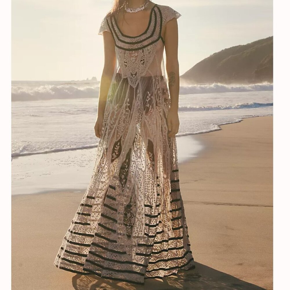 Free People Ethereal Lace Maxi Dress